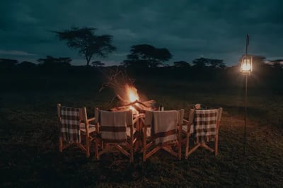 Camp fire at Wilderness Usawa, Tanzania