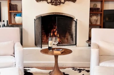 Fire place at Narbona Wine Hotel Uruguay