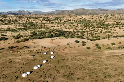 Aerial view over Mandala Heartland Mongolia