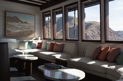 private yacht interior lounge