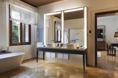 Modern suite bathroom at Aman Venice
