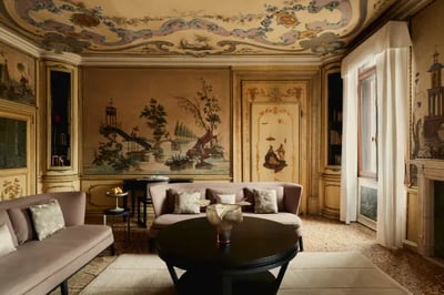 Sophisticated lounge room at Aman Venice