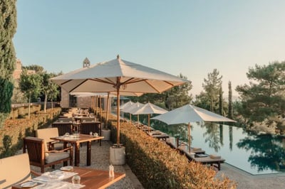 Pool terrace at Amanruya Turkey