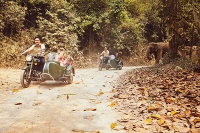 Motor biking atAnantara Golden Triangle Elephant Camp Thailand