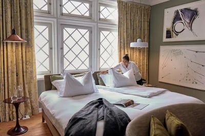 grand bedroom in a luxury boutique hotel lima