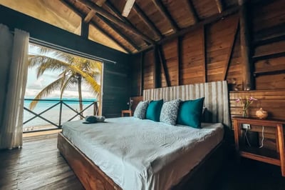 Sea view bedroom at Bahia Solano Lodge Pacific Coast Colombia