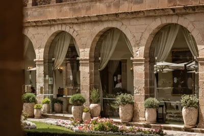 Courtyard windows Belmond Monesterio Cusco