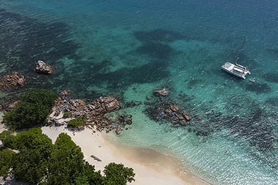 Boat tour arranged by Raffles Praslin, Seychelles