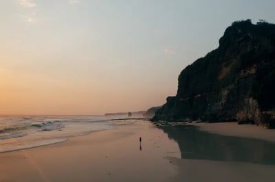 peaceful beach at sunset cap karoso sumba indonesia