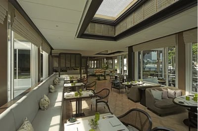 Light and modern restaurant in luxury hotel Capella bangkok
