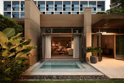 Luxury hotel room with private pool in capella bangkok