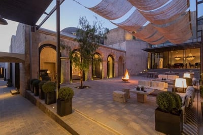 dusk at a hotel terrace in Peru