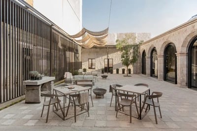 Sunny day on a hotel terrace in Peru