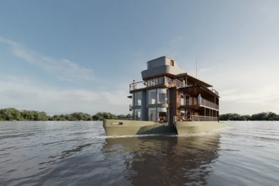Exterior of Delfin I Peru Amazon River Boat