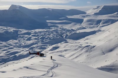 Helicopter skiing at Deplar Farm Iceland