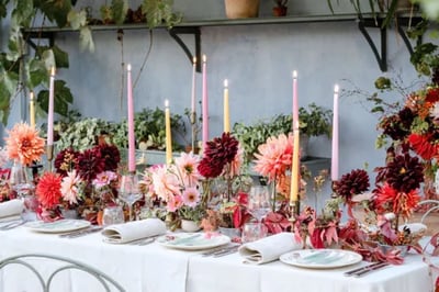 Beautiful autumnal table setting at Domaine De Primard Hotel Normandy