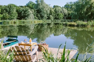 River picnic at Domaine De Primard Hotel Normandy