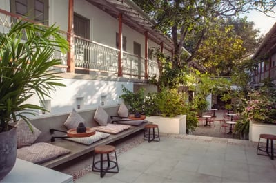 Courtyard sitting area at Fort Bazaar Galle Fort Sri Lanka