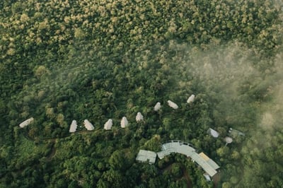 aerial view of the galapagos safari camp