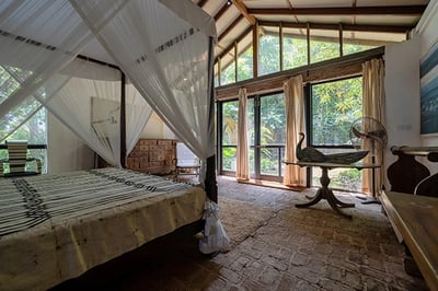 Bedroom of Gallery Studio at Lunuganga, Sri Lanka