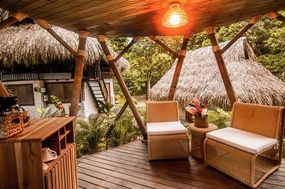 Private deck of Glamping Suite with Jacuzzi at Tewimake Colombia