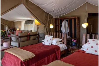 Bedroom at luxury Kenya camp