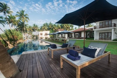 Pool view at Kumu Beach Sri Lanka