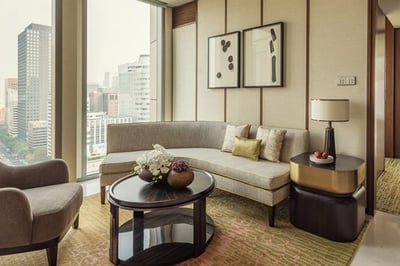 Living Room in City View Executive Suite at Four Seasons Hotel Seoul