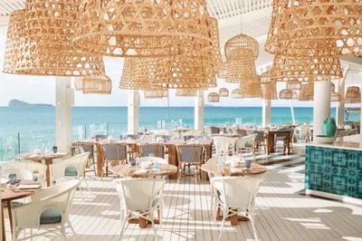 Bohemian beach club restaurant at Lux Grand Gaube Mauritius