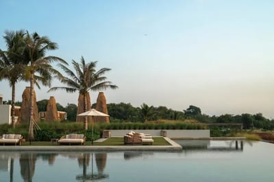 peaceful hotel pool at cap karoso indonesia