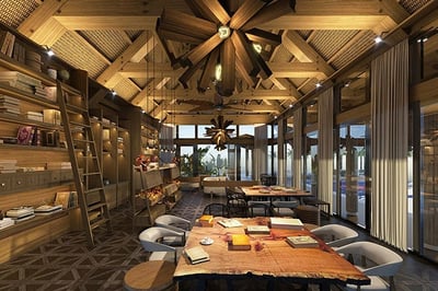 The Library at Six Senses La Sagesse