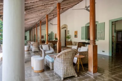 Out door terrace at Wallawwa Hotel, Sri Lanka luxury holidays