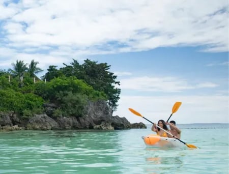 2 Boat in a bay of water in the Philippines