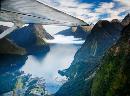 12 Helicopter flying over Franz Josef Glacier, New Zealand