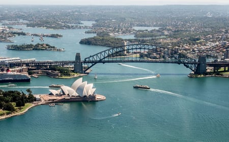 2 Harbour bridge in Sydney Australia at sundown