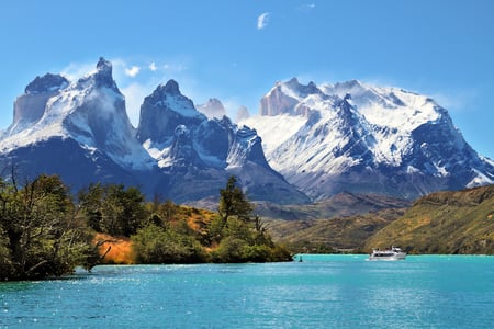 12 Patagonia, Chile - Torres del Paine and Lago Pehoe, in the Southern Patagonian Ice Field, Magellanes Region of South America