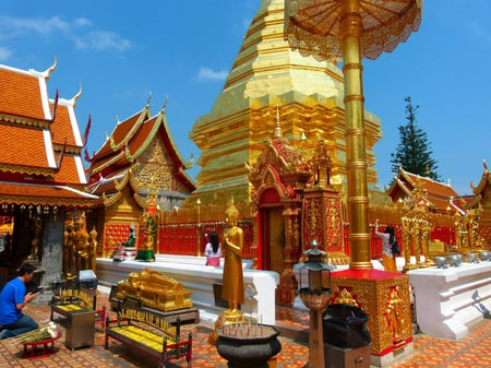 3 Golden Triangle at sunset, the intersection of the three countries;Thailand, Myanmar, Laos