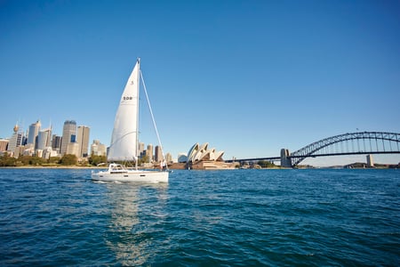 10 The city skyline of Sydney, Australia. Circular Quay and Opera House
