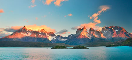 6 Patagonia, Chile - Torres del Paine and Lago Pehoe, in the Southern Patagonian Ice Field, Magellanes Region of South America