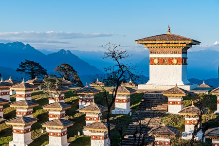 2 Two buddhist monks at Punakha Dzong, Bhutan