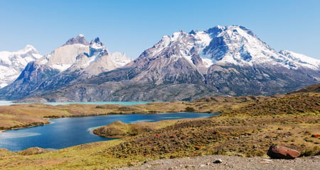 7,8 Patagonia, Chile - Torres del Paine and Lago Pehoe, in the Southern Patagonian Ice Field, Magellanes Region of South America