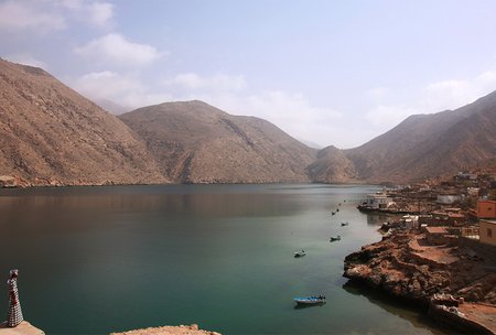 6 Aerial landscape Khasab, Musandam Peninsula, Oman