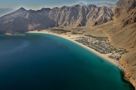 7 Aerial landscape Khasab, Musandam Peninsula, Oman