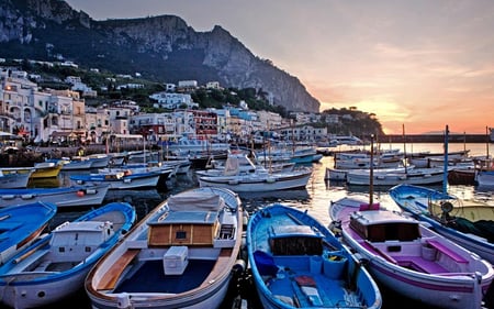 1 View from a cliff on the island of Capri, Italy, and rocks in the sea