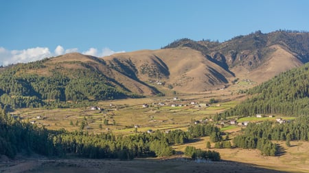 5 Scenic Bumthang Bhutan. A typical architectural structure of Bhutan.