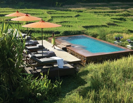 4 Terraced Rice Field in Chiangmai, Thailand at sunset