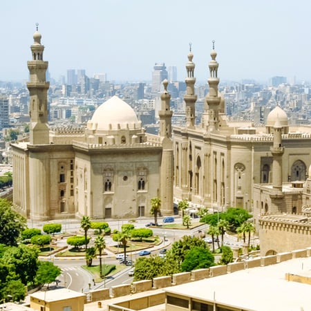 3 Egypt. Cairo - Giza. General view of pyramids