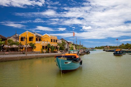 8 Hoi An river, Vietnam Cultural yellow heritage site of mixed cultures and architecture