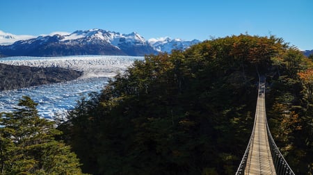 4 The Torres del Paine National Park sunset view. mountains, glaciers, lakes, and rivers in southern Patagonia, Chile