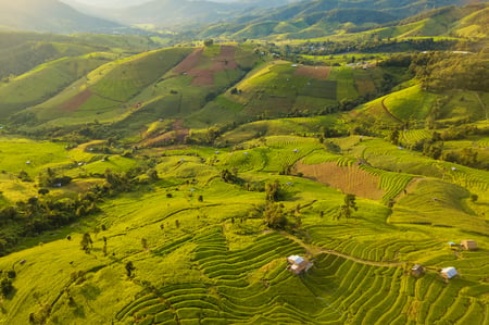 1 Golden Triangle at sunset, the intersection of the three countries;Thailand, Myanmar, Laos